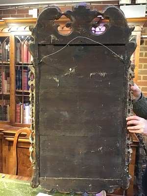 Lot 136 - A George I giltwood wall mirror with bevelled...