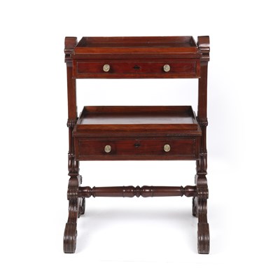 Lot 19 - A William IV mahogany two tier whatnot