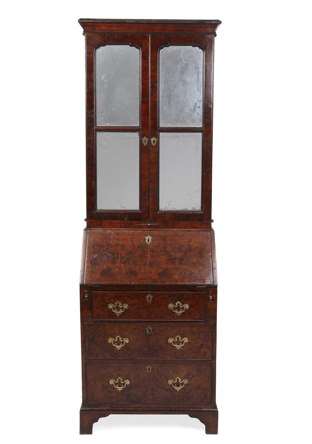 Lot 185 - An early 18th century English yew wood bureau...