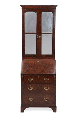 Lot 185 - An early 18th century English burr wood bureau...