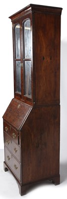 Lot 185 - An early 18th century English burr wood bureau...