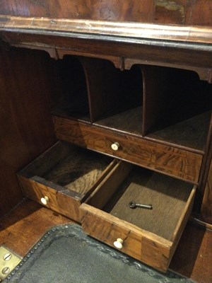 Lot 185 - An early 18th century English burr wood bureau...