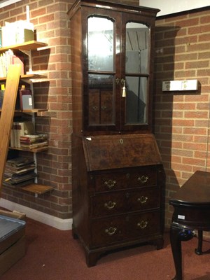 Lot 185 - An early 18th century English burr wood bureau...