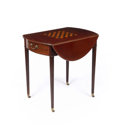 Lot 176 - A Sheraton games Pembroke table, with a chess...