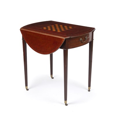 Lot 176 - A Sheraton games Pembroke table, with a chess...