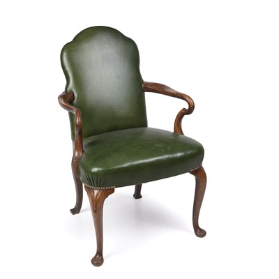 Lot 175 - A George I style walnut open armchair with...