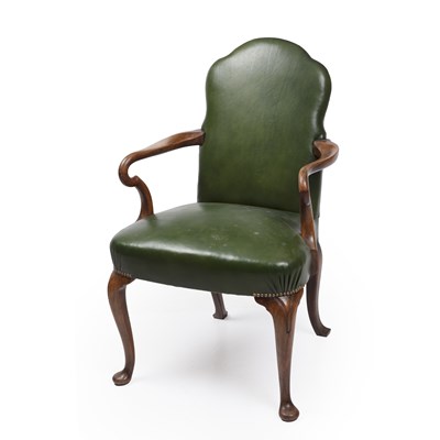 Lot 175 - A George I style walnut open armchair with...