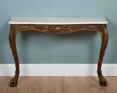 Lot 13 - An 18th century-style marble-topped console table