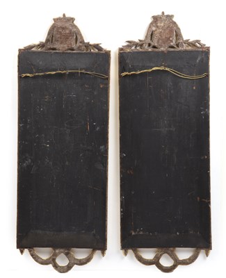 Lot 182 - A pair of 18th century Dutch gilded mirrors...
