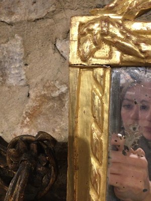 Lot 182 - A pair of 18th century Dutch gilded mirrors...