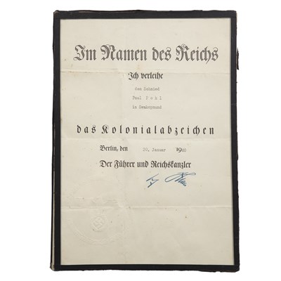 Lot 77 - A Third Reich document, Im Ramen Des Reichs,...