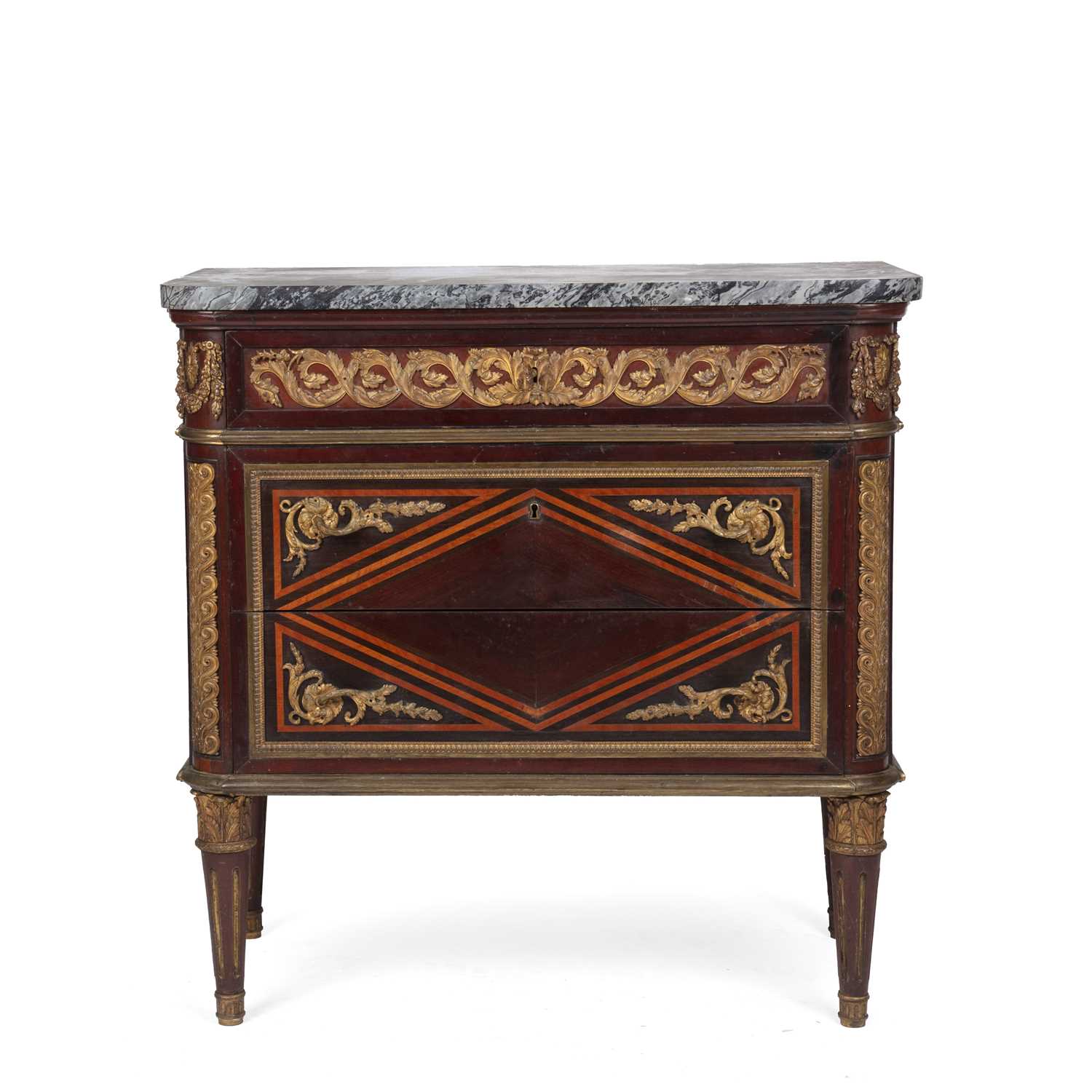 Lot 177 - A French Louis XVI style marquetry kingwood...