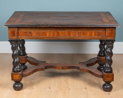 Lot 199 - A 19th century marquetry inlaid centre table