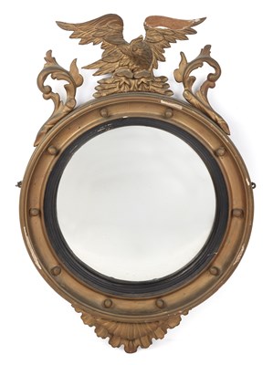 Lot 202 - A late 19th century convex gilt framed wall...