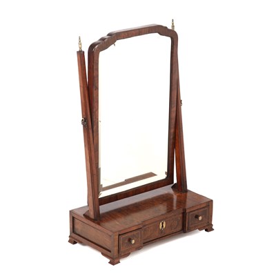 Lot 179 - A George III walnut toilet mirror with...