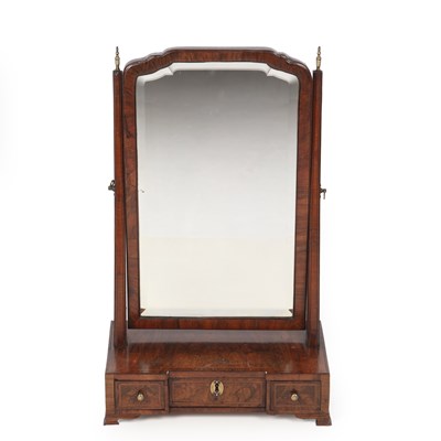 Lot 179 - A George III walnut toilet mirror with...
