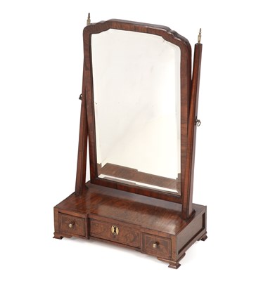 Lot 179 - A George III walnut toilet mirror with...