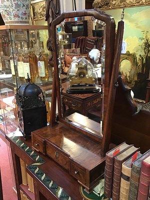 Lot 179 - A George III walnut toilet mirror with...