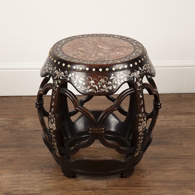 Lot 497 - Garden seat Chinese, 19th Century of barrel...