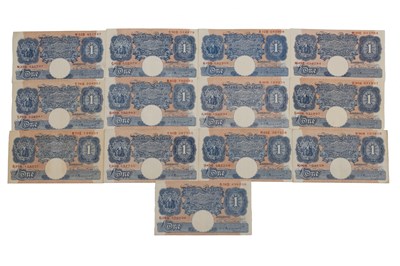 Lot 272 - A collection of ten £1 Peppiatt wartime emergency issue blue notes