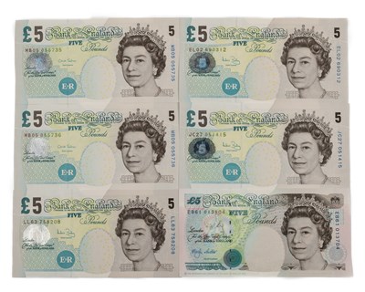 Lot 279 - A group of six £5 notes