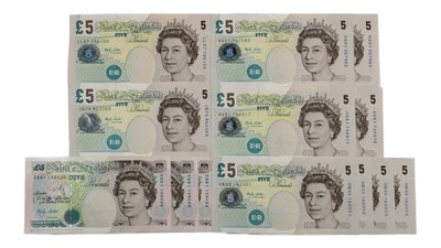 Lot 280 - A group of thirteen Lowther £5 banknotes