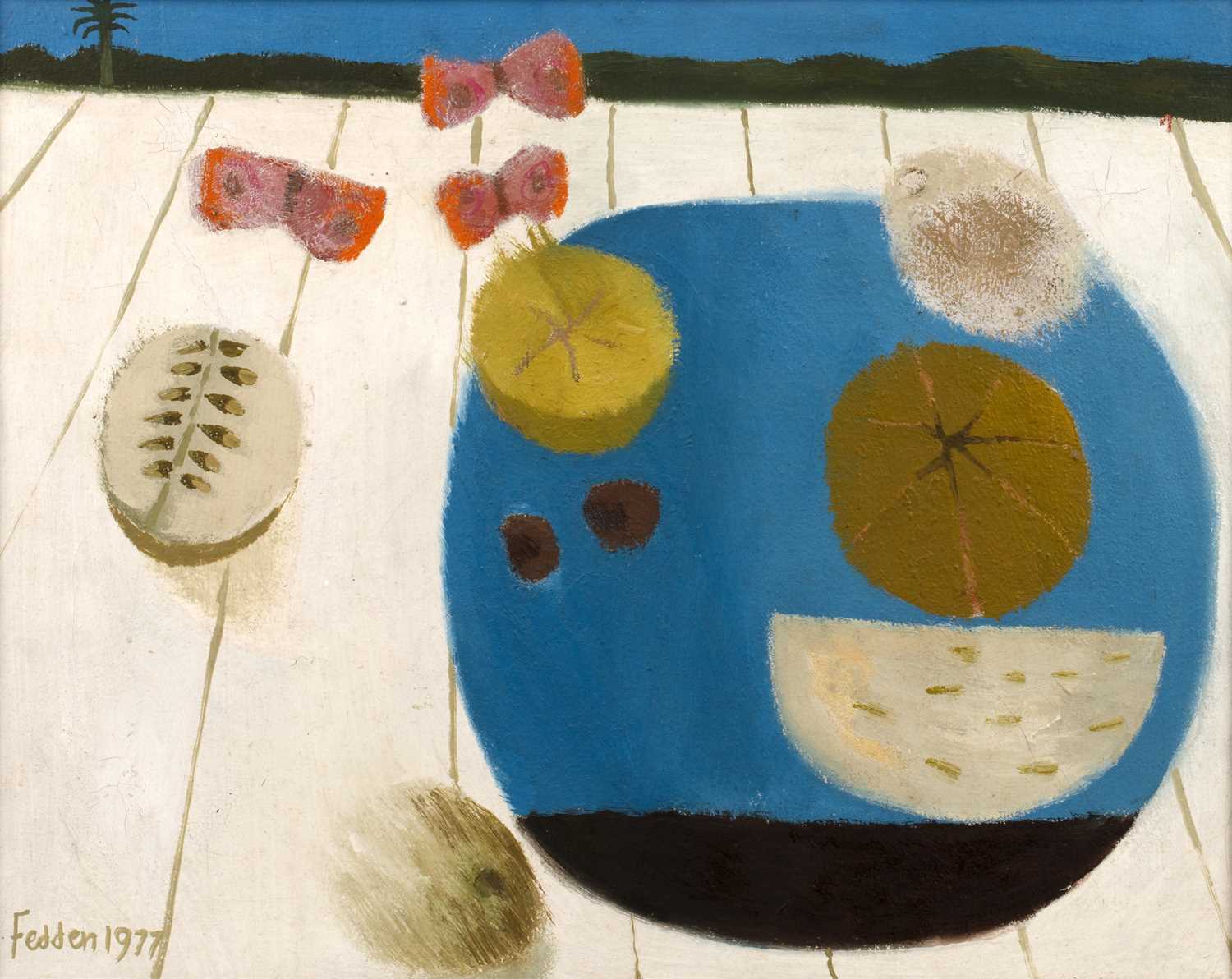 Lot 153 - Mary Fedden (1915-2012) The Blue Dish, 1977...