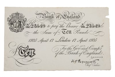 Lot 292 - A Bank of England white £10 Peppiatt note