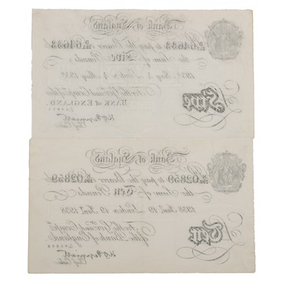 Lot 297 - Two Operation Bernhard forged banknotes