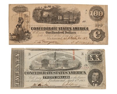 Lot 310 - Two American Federate States banknotes