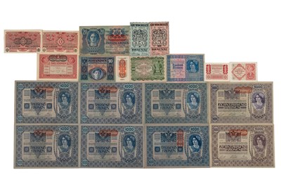 Lot 312 - A collection of World War I period Austro-Hungarian banknotes