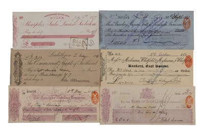 Lot 315 - A collection of six 19th century cheques