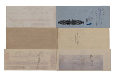 Lot 315 - A collection of six 19th century cheques