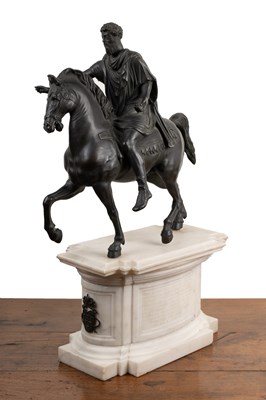 Lot 82 - A 19th century Italian Grand Tour equestrian bronze of Marcus Aurelius