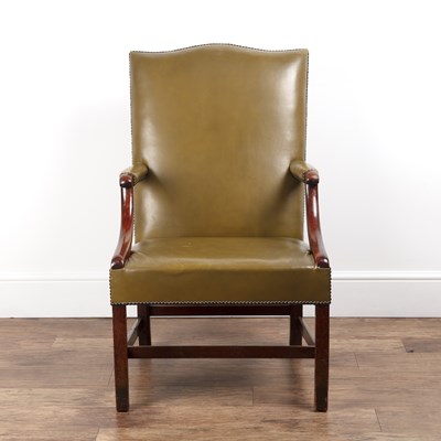 Lot 15 - Gainsborough style mahogany library armchair...