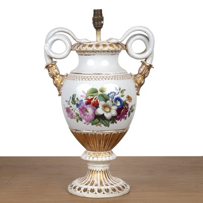 Lot 431 - Meissen two handled porcelain vase of...