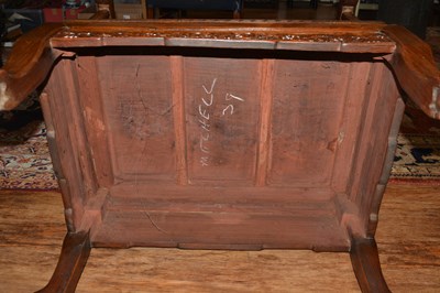 Lot 96 - Pair of Ming-style carved hardwood armchairs...