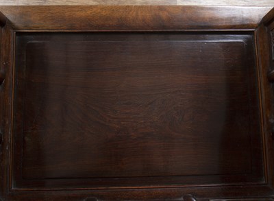 Lot 96 - Pair of Ming-style carved hardwood armchairs...