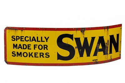 Lot 355 - A large antique enamel 'Swan' sign.