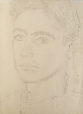 Lot 310 - Modern British School Portrait of a Young Man,...