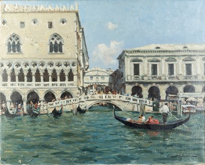 Lot 264 - Juan Lluna Lerma (1933-2019) Venice signed...