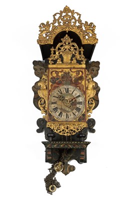 Lot 25 - An early 19th century Dutch Frisian painted wall clock