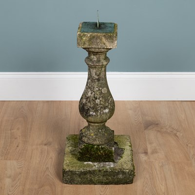 Lot 1445 - A small cast reconstituted stone sundial