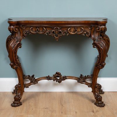 Lot 51 - A 19th century walnut console table