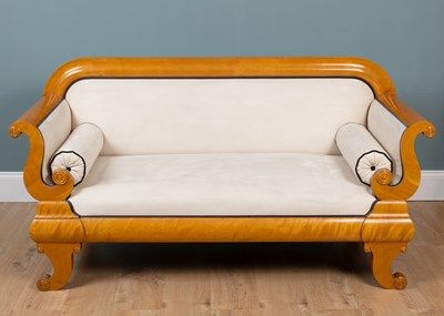 Lot 54 - An early 20th century Biedermeier satin birch settee