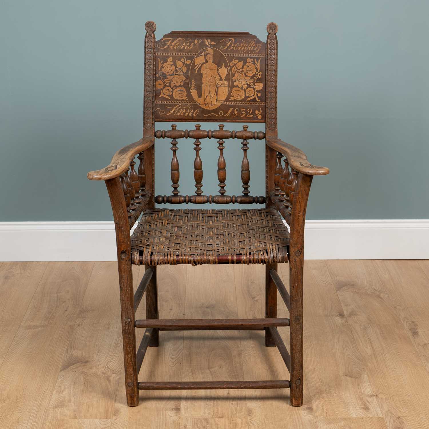 Lot 1 - A 19th century Dutch armchair