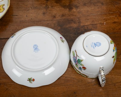 Lot 515 - A Herend porcelain Queen Victoria tea service together with further items of Herend porcelain