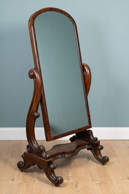 Lot 155 - A Victorian mahogany-framed cheval mirror