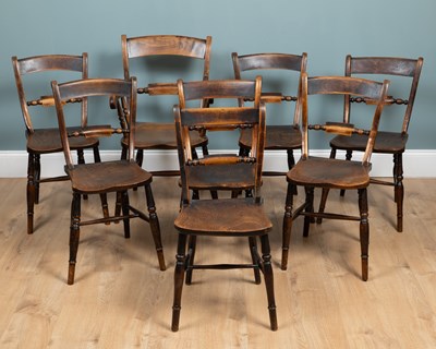 Lot 161 - A group of eight antique Oxford Pattern Windsor chairs