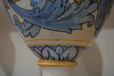 Lot 203 - Pair of Maiolica vases or jars Italian, on...